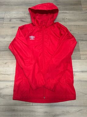 Umbro Red Hooded Jacket with Mesh Lining